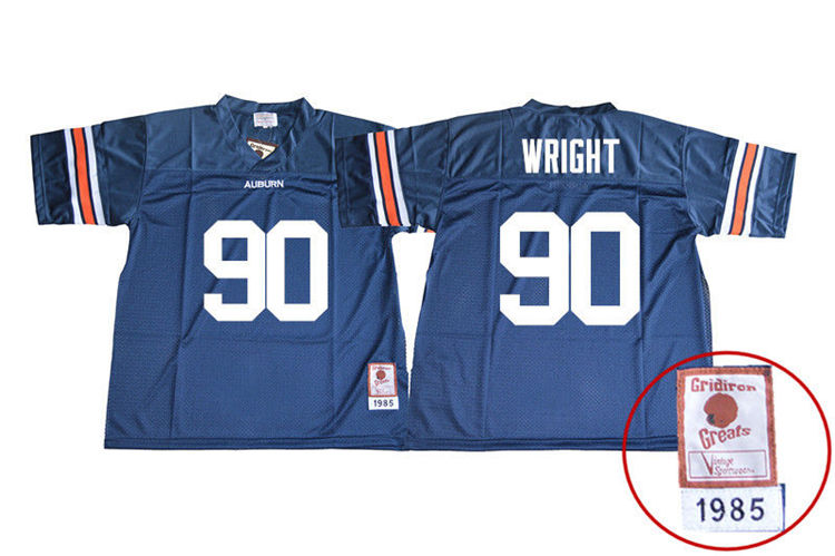 Men's Auburn Tigers #90 Gabe Wright 1985 Throwback Navy College Stitched Football Jersey